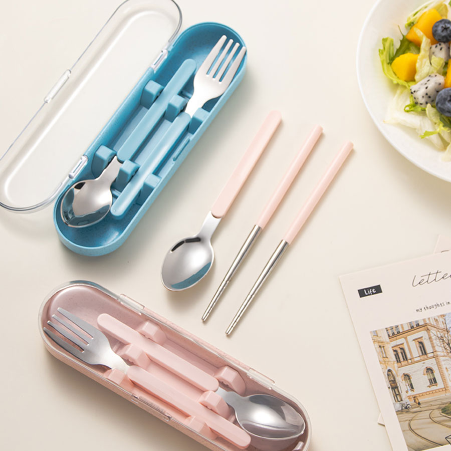 麥稈便攜不銹鋼餐具叉